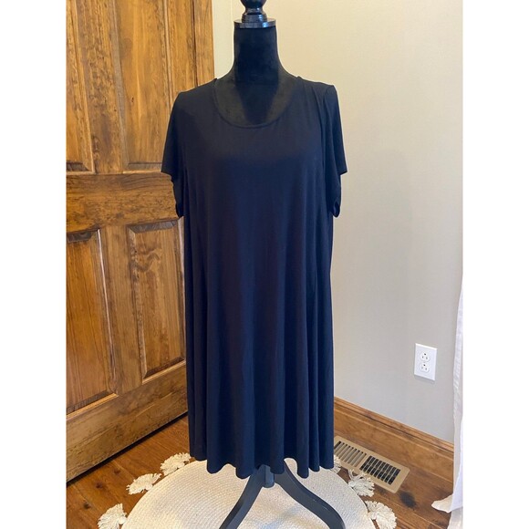 Intro Dress Plus Size ? 2X Womens Top Black Short Sleeved  Casual Versatile - Picture 2 of 10